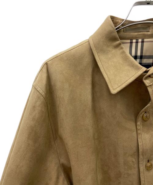 BURBERRY LONDON（バーバリーロンドン）BURBERRY LONDON (バーバリーロンドン) BURBERRY LONDONフェイクレザーシャツジャケット ベージュ サイズ:Sの古着・服飾アイテム