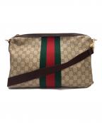 GUCCIグッチ）の古着「GUCCI　GG　ショルダーバッグ」｜ベージュ×ブラウン