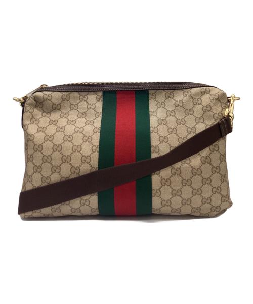 GUCCI（グッチ）GUCCI (グッチ) GUCCI　GG　ショルダーバッグ ベージュ×ブラウンの古着・服飾アイテム