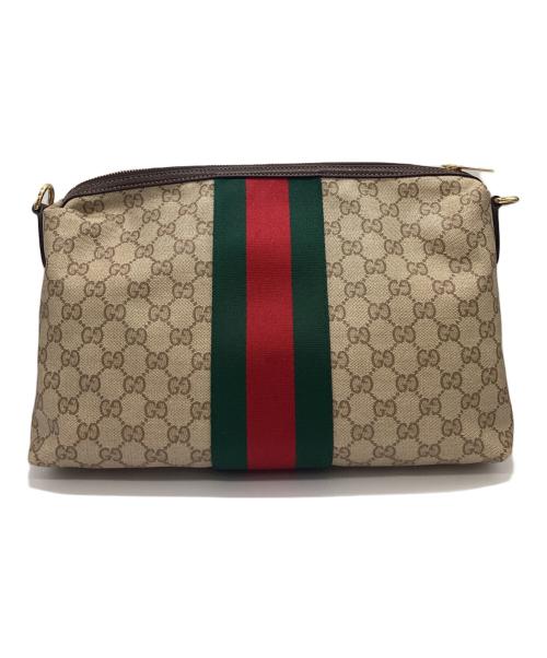GUCCI（グッチ）GUCCI (グッチ) GUCCI　GG　ショルダーバッグ ベージュ×ブラウンの古着・服飾アイテム