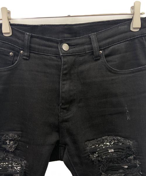 mnml（ミニマル）MNML (ミニマル) MNMLダメージデニムパンツ ブラック サイズ:SIZE 81cmの古着・服飾アイテム