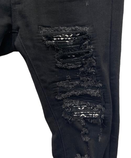 mnml（ミニマル）MNML (ミニマル) MNMLダメージデニムパンツ ブラック サイズ:SIZE 81cmの古着・服飾アイテム
