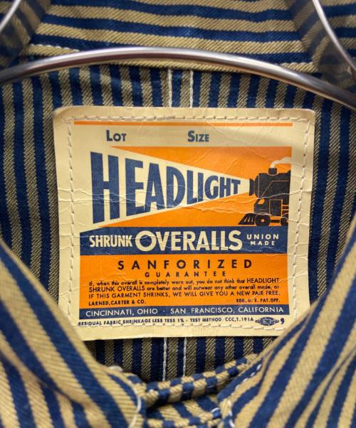 HEADLIGHT（ヘッドライト）HEADLIGHT (ヘッドライト) HEADLIGHT　ヒッコリーカバーオール ネイビー×カーキ サイズ:なしの古着・服飾アイテム