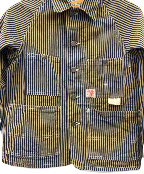HEADLIGHT（ヘッドライト）HEADLIGHT (ヘッドライト) HEADLIGHT　ヒッコリーカバーオール ネイビー×カーキ サイズ:なしの古着・服飾アイテム