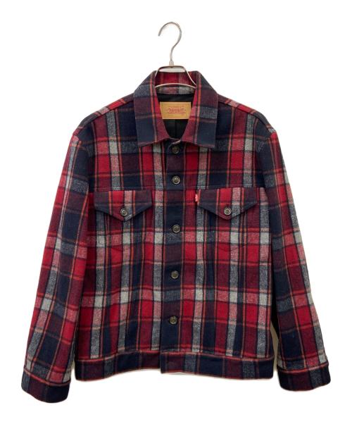 LEVI'S（リーバイス）LEVI'S (リーバイス) LEVI'S　ウールトラッカージャケット レッド×ブラック サイズ:Lの古着・服飾アイテム