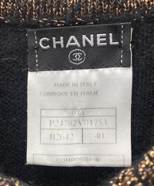CHANEL（シャネル）CHANEL (シャネル) 薄手カーディガン ブラック×ブラウン サイズ:Mの古着・服飾アイテム