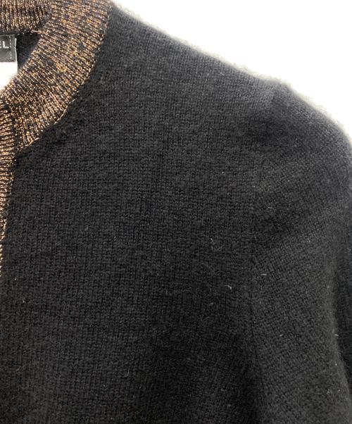 CHANEL（シャネル）CHANEL (シャネル) 薄手カーディガン ブラック×ブラウン サイズ:Mの古着・服飾アイテム
