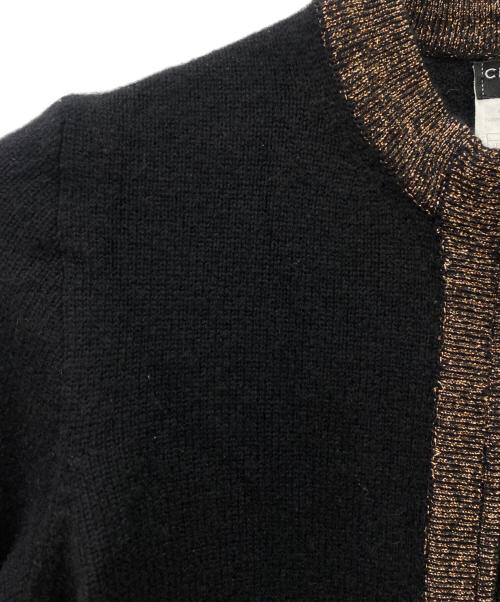 CHANEL（シャネル）CHANEL (シャネル) 薄手カーディガン ブラック×ブラウン サイズ:Mの古着・服飾アイテム