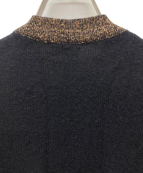 CHANEL（シャネル）CHANEL (シャネル) 薄手カーディガン ブラック×ブラウン サイズ:Mの古着・服飾アイテム
