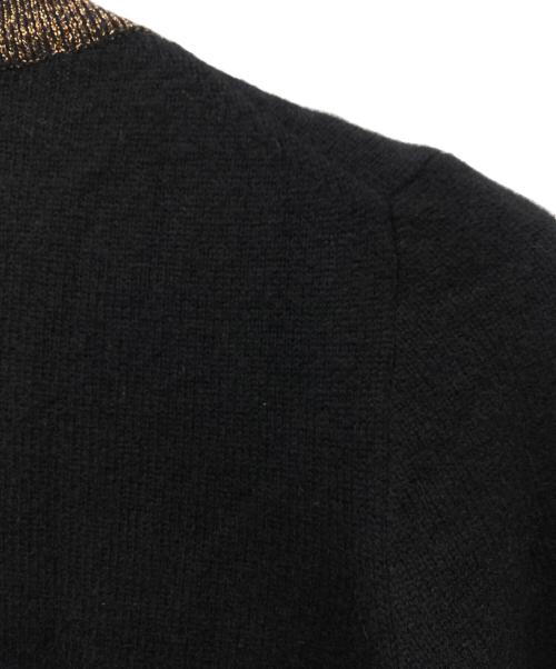CHANEL（シャネル）CHANEL (シャネル) 薄手カーディガン ブラック×ブラウン サイズ:Mの古着・服飾アイテム