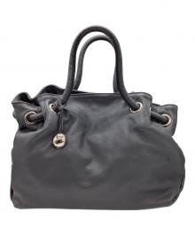 FURLA（フルラ）の古着「FURLA　レザーエディターズバッグ」｜ライトグレー