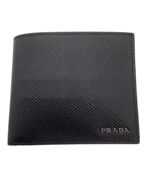 PRADA（プラダ）PRADA (プラダ) サフィアーノ2つ折り財布 ブラック サイズ:なしの古着・服飾アイテム