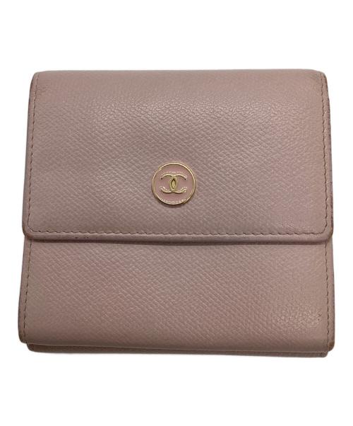 CHANEL（シャネル）CHANEL (シャネル) ココマークコンパクトウォレット ピンク サイズ:なしの古着・服飾アイテム
