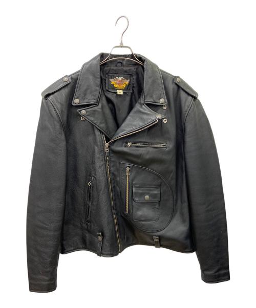 HARLEY-DAVIDSON（ハーレーダビッドソン）HARLEY-DAVIDSON (ハーレーダビッドソン) ダブルライダースジャケット ブラック サイズ:XLの古着・服飾アイテム
