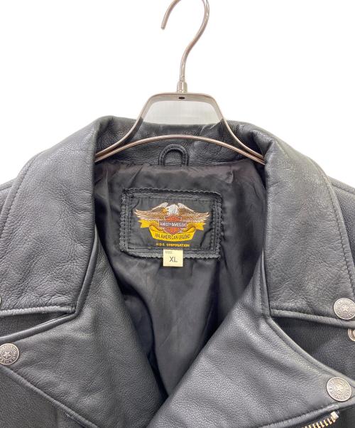 HARLEY-DAVIDSON（ハーレーダビッドソン）HARLEY-DAVIDSON (ハーレーダビッドソン) ダブルライダースジャケット ブラック サイズ:XLの古着・服飾アイテム