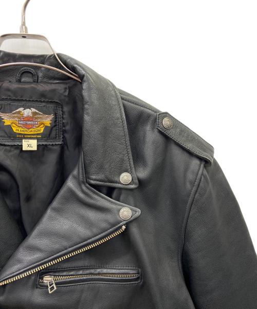 HARLEY-DAVIDSON（ハーレーダビッドソン）HARLEY-DAVIDSON (ハーレーダビッドソン) ダブルライダースジャケット ブラック サイズ:XLの古着・服飾アイテム