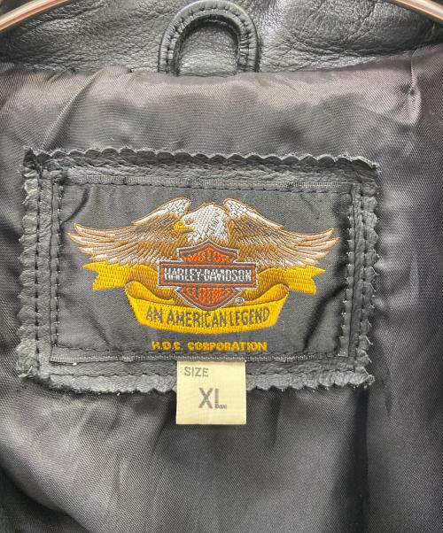 HARLEY-DAVIDSON（ハーレーダビッドソン）HARLEY-DAVIDSON (ハーレーダビッドソン) ダブルライダースジャケット ブラック サイズ:XLの古着・服飾アイテム