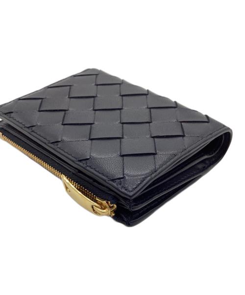 BOTTEGA VENETA（ボッテガベネタ）BOTTEGA VENETA (ボッテガベネタ) イントレチャート スモール 二つ折りウォレット ネイビー サイズ:なしの古着・服飾アイテム