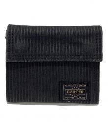 PORTER（ポーター）の古着「PORTER　ドローイング　2つ折り財布」｜ブラック