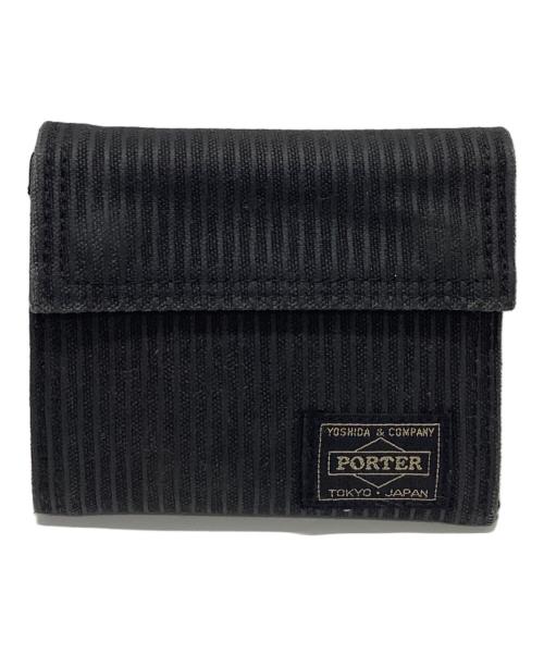PORTER（ポーター）PORTER (ポーター) PORTER　ドローイング　2つ折り財布 ブラックの古着・服飾アイテム