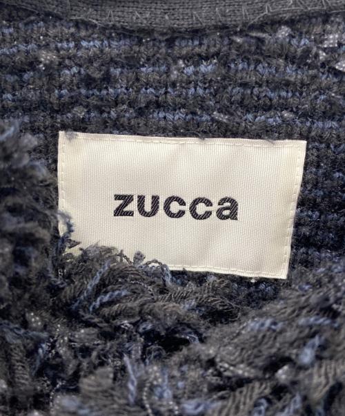 ZUCCA（ズッカ）ZUCCA (ズッカ) ZUCCA　ノーカラージャケット ブラック×ネイビー サイズ:Mの古着・服飾アイテム