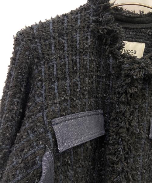 ZUCCA（ズッカ）ZUCCA (ズッカ) ZUCCA　ノーカラージャケット ブラック×ネイビー サイズ:Mの古着・服飾アイテム
