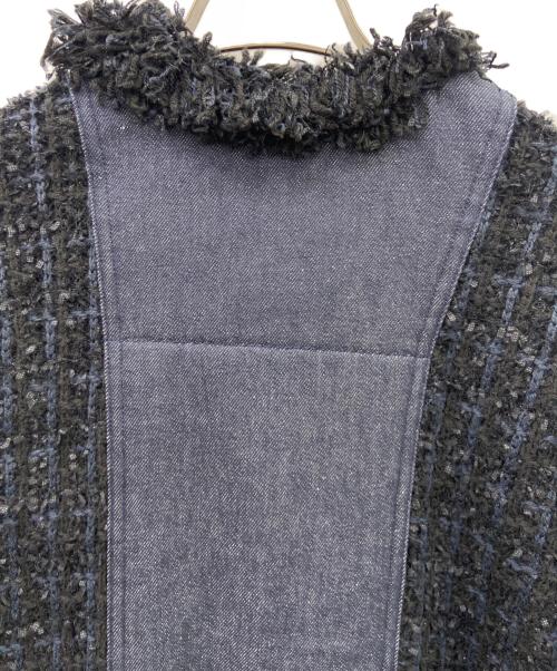 ZUCCA（ズッカ）ZUCCA (ズッカ) ZUCCA　ノーカラージャケット ブラック×ネイビー サイズ:Mの古着・服飾アイテム