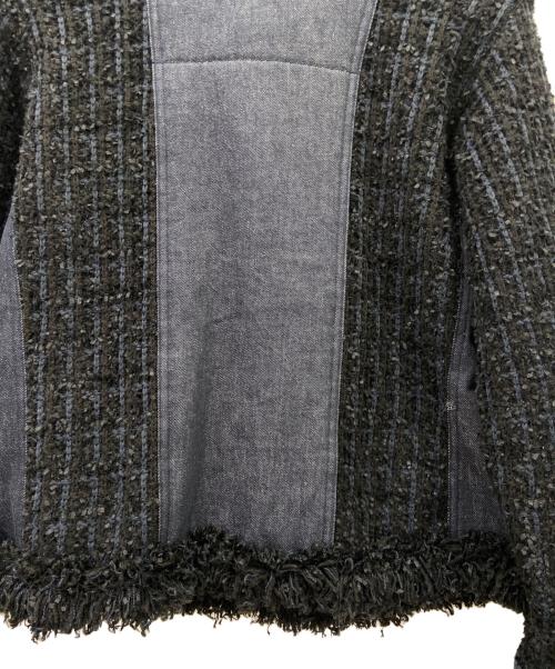 ZUCCA（ズッカ）ZUCCA (ズッカ) ZUCCA　ノーカラージャケット ブラック×ネイビー サイズ:Mの古着・服飾アイテム