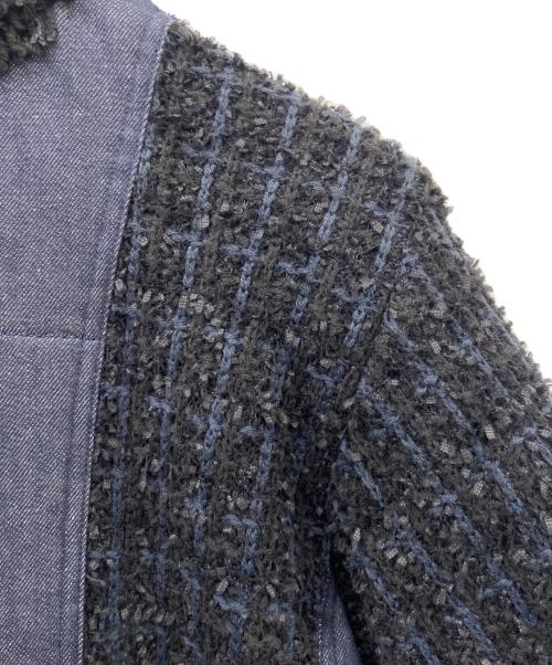 ZUCCA（ズッカ）ZUCCA (ズッカ) ZUCCA　ノーカラージャケット ブラック×ネイビー サイズ:Mの古着・服飾アイテム