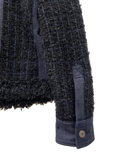 ZUCCA（ズッカ）ZUCCA (ズッカ) ZUCCA　ノーカラージャケット ブラック×ネイビー サイズ:Mの古着・服飾アイテム