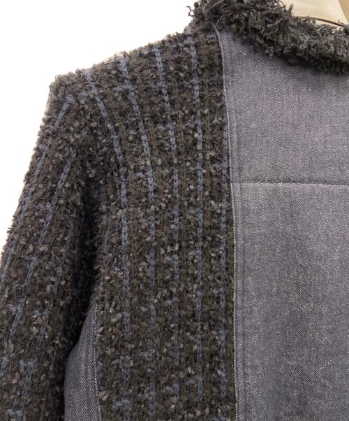 ZUCCA（ズッカ）ZUCCA (ズッカ) ZUCCA　ノーカラージャケット ブラック×ネイビー サイズ:Mの古着・服飾アイテム