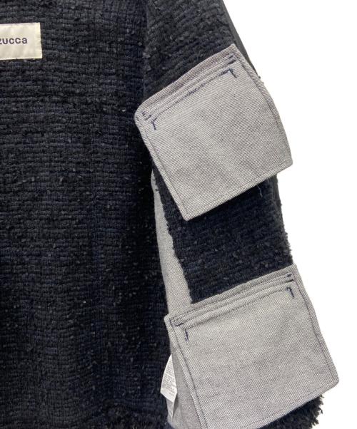 ZUCCA（ズッカ）ZUCCA (ズッカ) ZUCCA　ノーカラージャケット ブラック×ネイビー サイズ:Mの古着・服飾アイテム