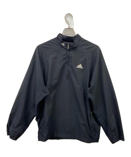 adidas（アディダス）adidas (アディダス) adidasハーフジップジャケット ブラック×ホワイトの古着・服飾アイテム