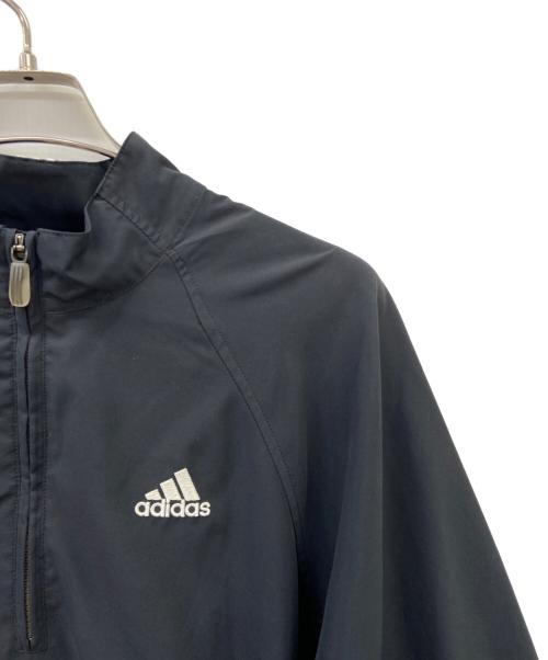 adidas（アディダス）adidas (アディダス) adidasハーフジップジャケット ブラック×ホワイトの古着・服飾アイテム
