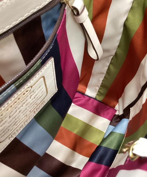 COACH（コーチ）COACH (コーチ) COACH　シグネチャー　ハンドバッグ ブラウン×ベージュの古着・服飾アイテム
