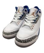 NIKEナイキ）の古着「NIKE　Jordan 3 Retro True Blue and Copper　ハイカットスニーカー」｜ホワイト×ブルー