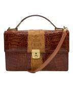 GENUINE CROCODILE SKINジェニュインクロコダイルスキン）の古着「GENUINE CROCODILE SKIN　2WAYショルダーバッグ」｜ブラウン