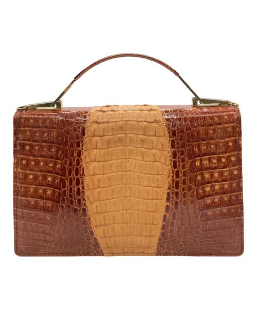 GENUINE CROCODILE SKIN（ジェニュインクロコダイルスキン）GENUINE CROCODILE SKIN (ジェニュインクロコダイルスキン) GENUINE CROCODILE SKIN　2WAYショルダーバッグ ブラウンの古着・服飾アイテム