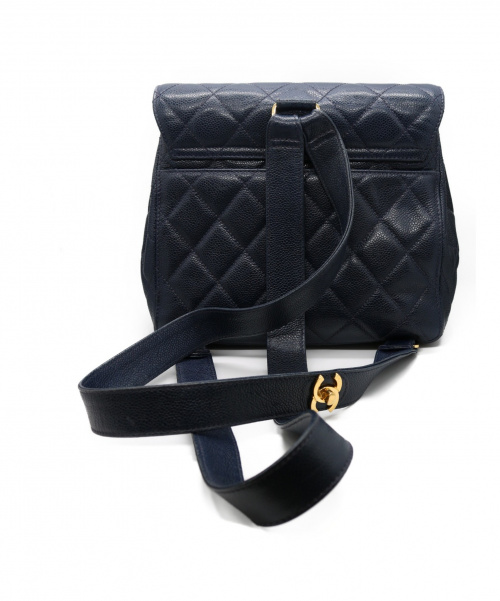 CHANEL（シャネル）CHANEL (シャネル) リュック/バッグパック ネイビー キャビアスキン 4123867の古着・服飾アイテム