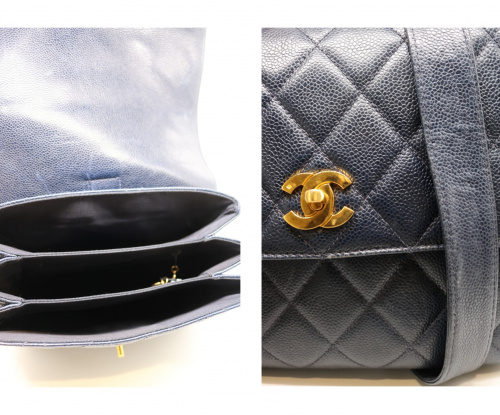 CHANEL（シャネル）CHANEL (シャネル) リュック/バッグパック ネイビー キャビアスキン 4123867の古着・服飾アイテム
