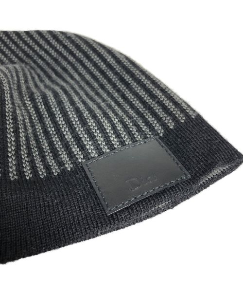 DIOR HOMME（ディオール オム）DIOR HOMME (ディオール オム) ニット帽 ブラック×グレーの古着・服飾アイテム