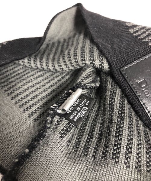 DIOR HOMME（ディオール オム）DIOR HOMME (ディオール オム) ニット帽 ブラック×グレーの古着・服飾アイテム