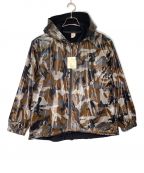 βベータ）の古着「フェイクレイヤードカモフラフーデッドブルゾン」｜カーキ