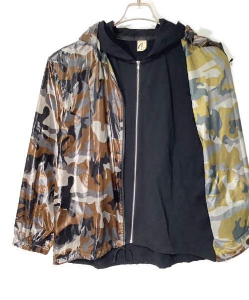 β（ベータ）β (ベータ) フェイクレイヤードカモフラフーデッドブルゾン カーキ サイズ:M 未使用品の古着・服飾アイテム