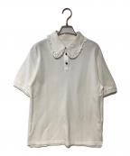 Gypsohilaジプソフィア）の古着「フリルカラーポロシャツ」｜ホワイト