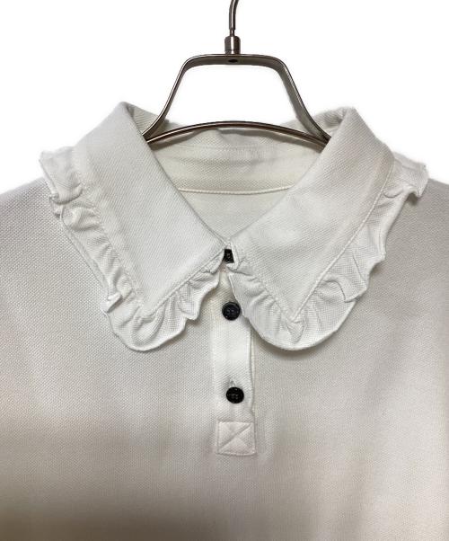 Gypsohila（ジプソフィア）Gypsohila (ジプソフィア) フリルカラーポロシャツ ホワイト サイズ:Freeの古着・服飾アイテム