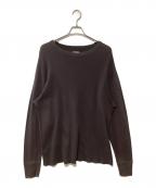 CIOTAシオタ）の古着「スビンコットン ワッフル ハニカムメッシュ ロンT」｜チャコールグレー