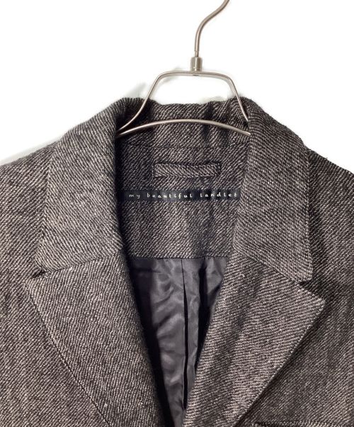 My Beautiful Landlet（マイビューティフルランドレット）My Beautiful Landlet (マイビューティフルランドレット) WOOL LINEN × DOWN MIX JACKET ベージュの古着・服飾アイテム