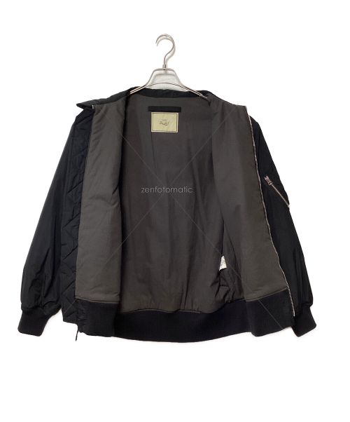 TRADE MARK GOLD（トレードマークゴールド）TRADE MARK GOLD (トレードマークゴールド) 中綿フライトジャケット ブラック サイズ:Lの古着・服飾アイテム