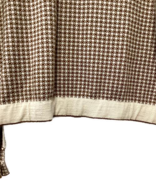 Salvatore Ferragamo（サルヴァトーレ フェラガモ）Salvatore Ferragamo (サルヴァトーレ フェラガモ) シルク混ジップアップジャケット ベージュ×ブラウン サイズ:Lの古着・服飾アイテム